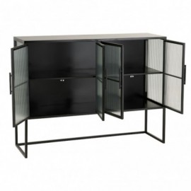 Armoire Thorn noir métal verre 2 portes - DIMEHOUSE