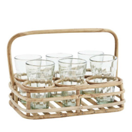 Panier À Verres En Bambou