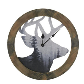 Horloge Cerf en pin