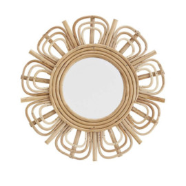 Miroir Rond Avec Bambou 45Cm