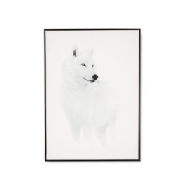 Tableau Loup Blanc N/B