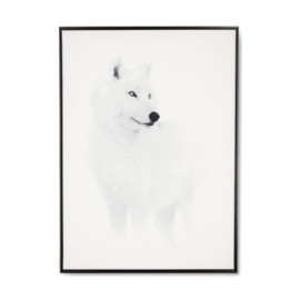 Tableau Loup Blanc N/B