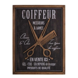 Panneau décor bois Coiffeur...