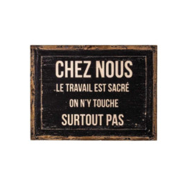 Plaque bois Chez nous