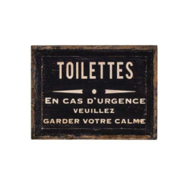 Plaque bois Toilettes