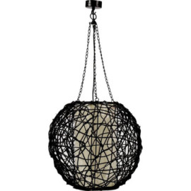 Lampe boule en rotin