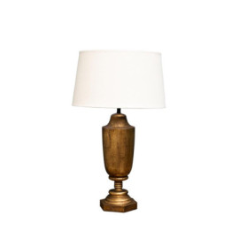 Lampe 40cm urne bois doré...