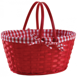 Panier bambou teinté rouge