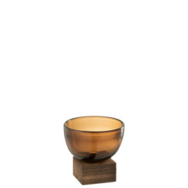 Vase + Pied L Verre-Bois...