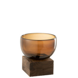 Vase + Pied L Verre-Bois...