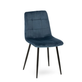 Chaise Manta Velours Bleu Nuit