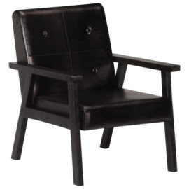 Fauteuil Noir en cuir...