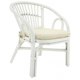 Fauteuil en rotin laqué blanc