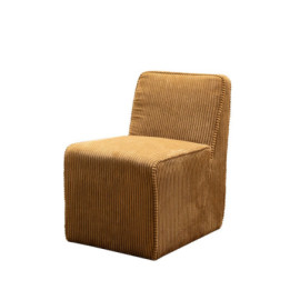 Fauteuil disco côtelé ocre