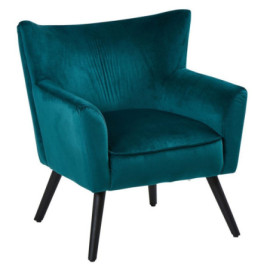 Fauteuil Wayne Velours Bleu...