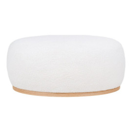 Pouf bouclé blanc