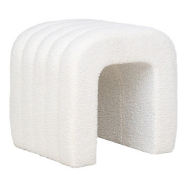 Pouf bouclé blanc 41x36