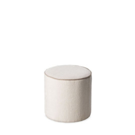 Pouf Burelles Blanc/Taupe