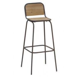 Tabouret de bar indus pin...