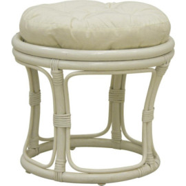 Tabouret en rotin blanc