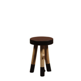 Petit tabouret natural & noir