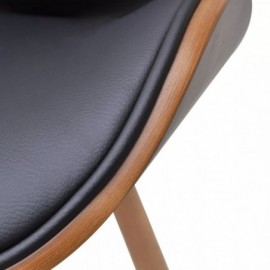 Lot de 6 chaises de salle à manger cuisine design intemporel bois courbé et  synthétique noir CDS022663