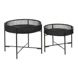 Table Plateau Bambou Noires x2