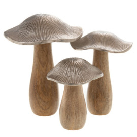 Champignons Bois Metal x3